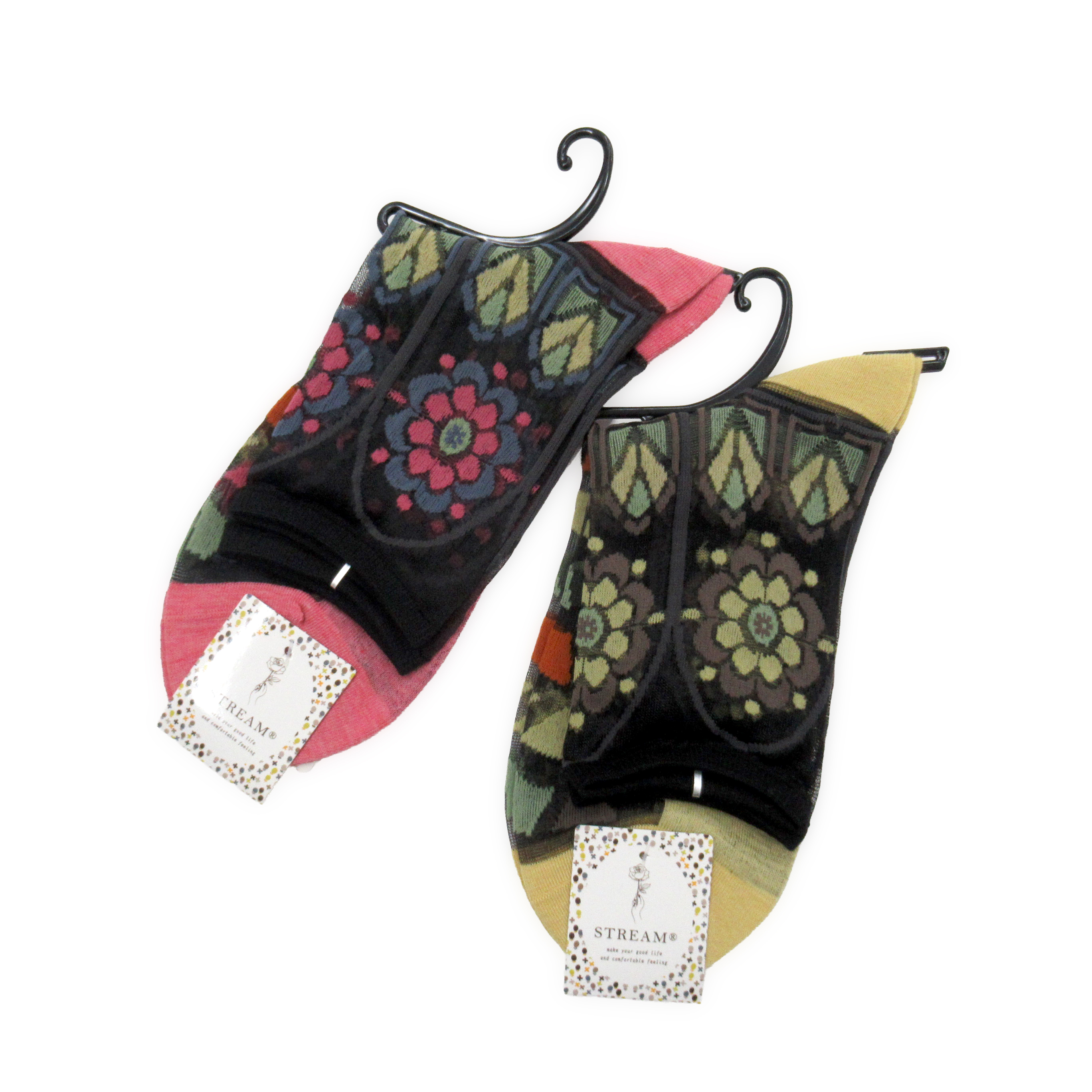 STREAM  ステンドグラス花柄シアーソックス